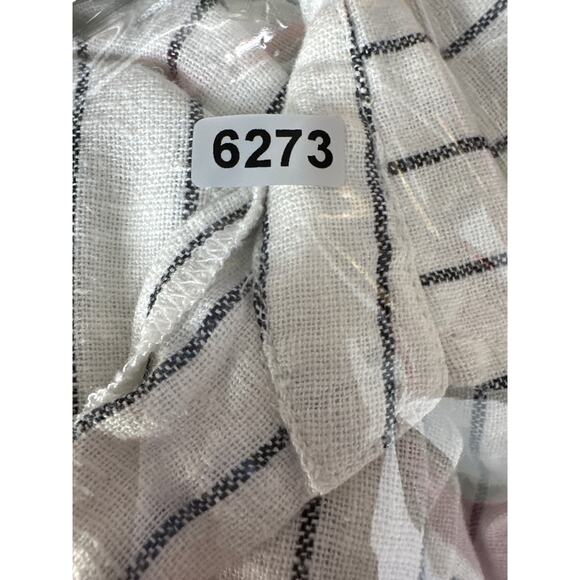 Derek Lam Maya Shirt Dress Striped Knot Waist Short Sleeve Midi Black & White 6 - Picture 12 of 12